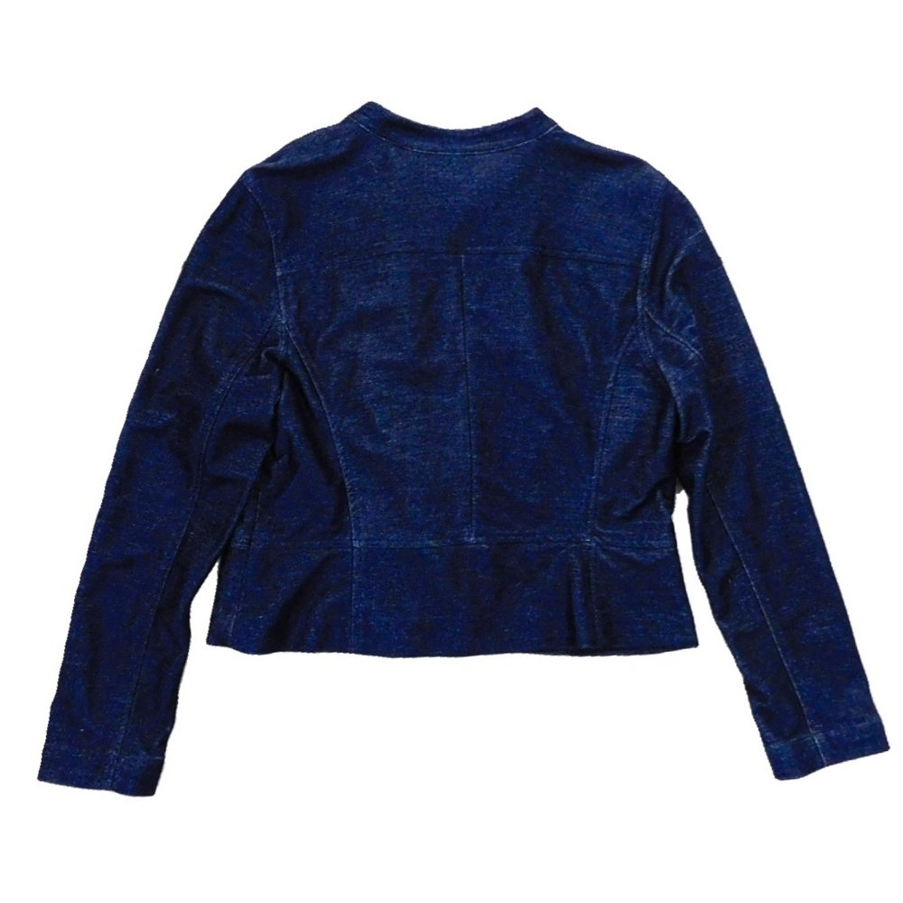 LIZ CLAIBORNE SZ PM SOFT DENIM CROP MOTO JACKET - Picture 6 of 6